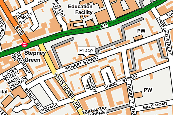 E1 4QY map - OS OpenMap – Local (Ordnance Survey)