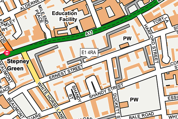 E1 4RA map - OS OpenMap – Local (Ordnance Survey)