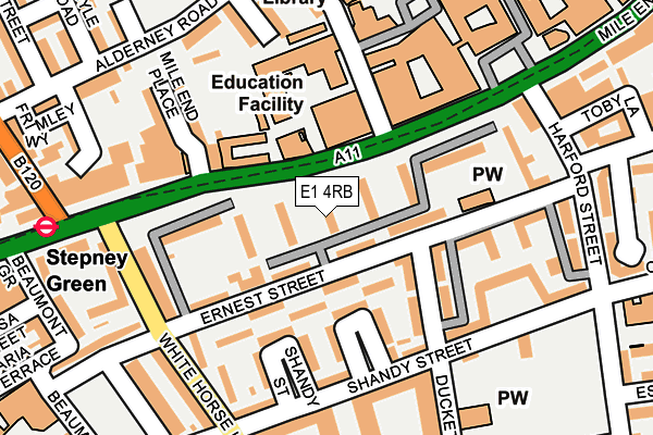 E1 4RB map - OS OpenMap – Local (Ordnance Survey)