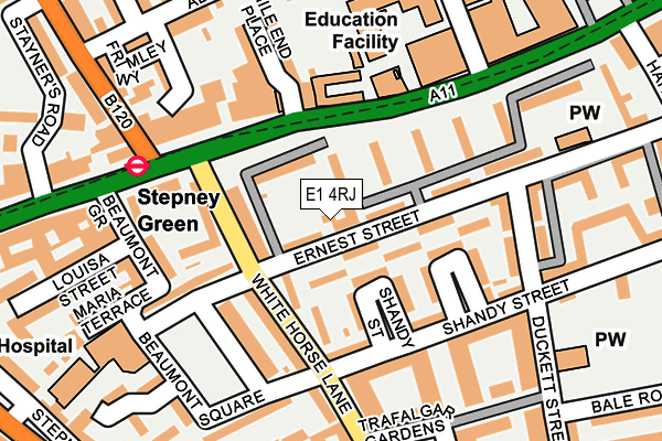 E1 4RJ map - OS OpenMap – Local (Ordnance Survey)