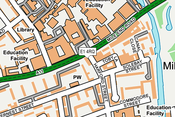 E1 4RQ map - OS OpenMap – Local (Ordnance Survey)