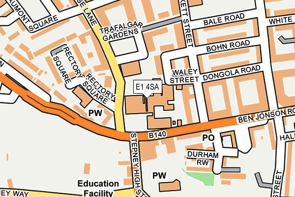 E1 4SA map - OS OpenMap – Local (Ordnance Survey)