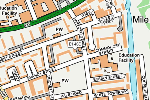 E1 4SE map - OS OpenMap – Local (Ordnance Survey)
