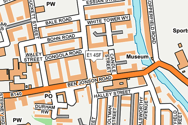 E1 4SF map - OS OpenMap – Local (Ordnance Survey)