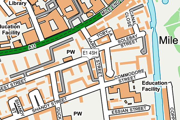 E1 4SH map - OS OpenMap – Local (Ordnance Survey)