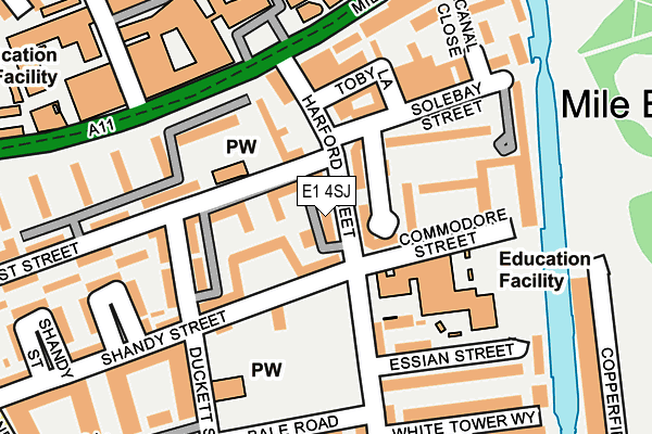 E1 4SJ map - OS OpenMap – Local (Ordnance Survey)