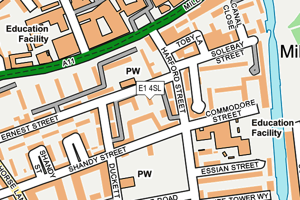 E1 4SL map - OS OpenMap – Local (Ordnance Survey)