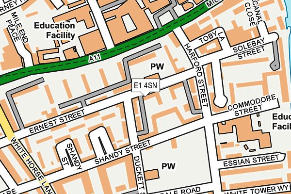 E1 4SN map - OS OpenMap – Local (Ordnance Survey)