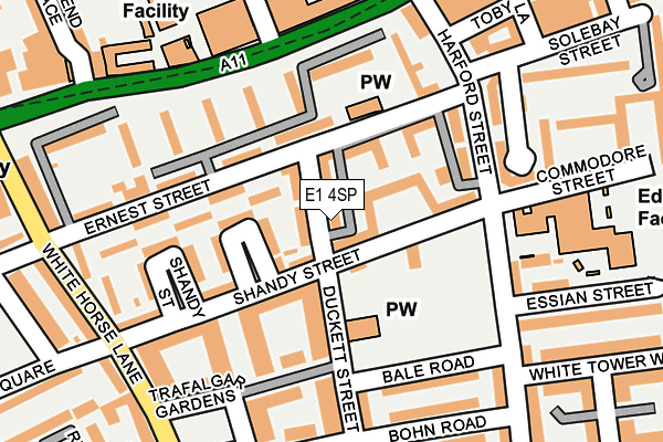 E1 4SP map - OS OpenMap – Local (Ordnance Survey)