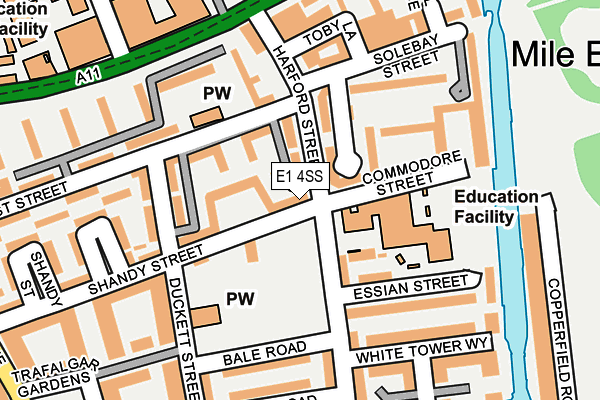 E1 4SS map - OS OpenMap – Local (Ordnance Survey)