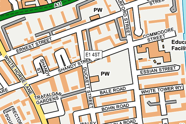 E1 4ST map - OS OpenMap – Local (Ordnance Survey)