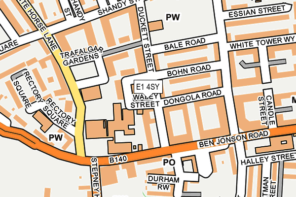 E1 4SY map - OS OpenMap – Local (Ordnance Survey)