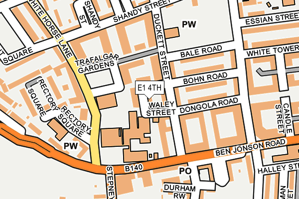 E1 4TH map - OS OpenMap – Local (Ordnance Survey)