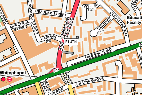 E1 4TN map - OS OpenMap – Local (Ordnance Survey)