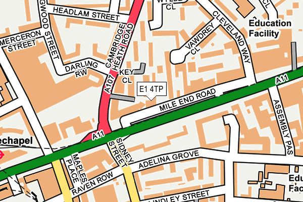 E1 4TP map - OS OpenMap – Local (Ordnance Survey)