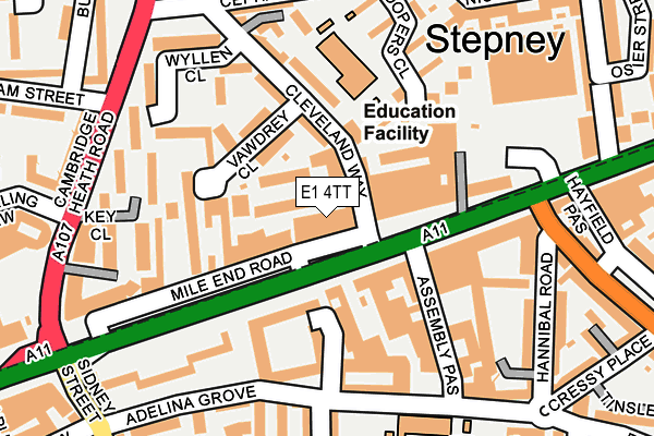 E1 4TT map - OS OpenMap – Local (Ordnance Survey)