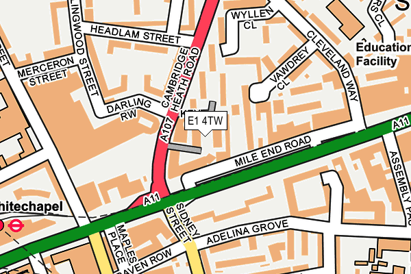 E1 4TW map - OS OpenMap – Local (Ordnance Survey)