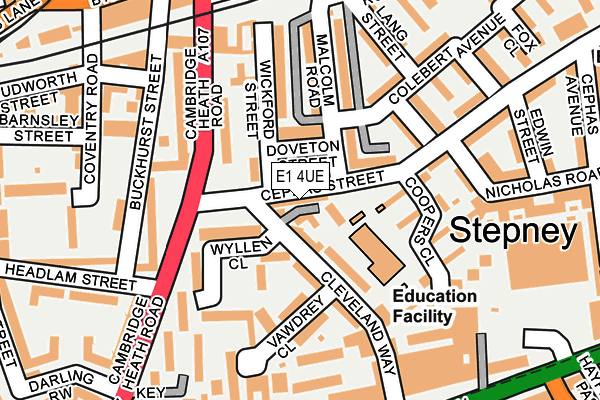 E1 4UE map - OS OpenMap – Local (Ordnance Survey)