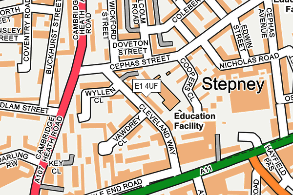 E1 4UF map - OS OpenMap – Local (Ordnance Survey)