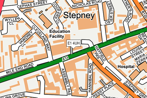 E1 4UH map - OS OpenMap – Local (Ordnance Survey)