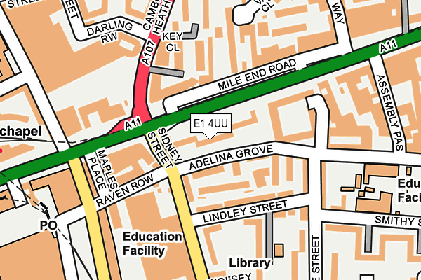 E1 4UU map - OS OpenMap – Local (Ordnance Survey)