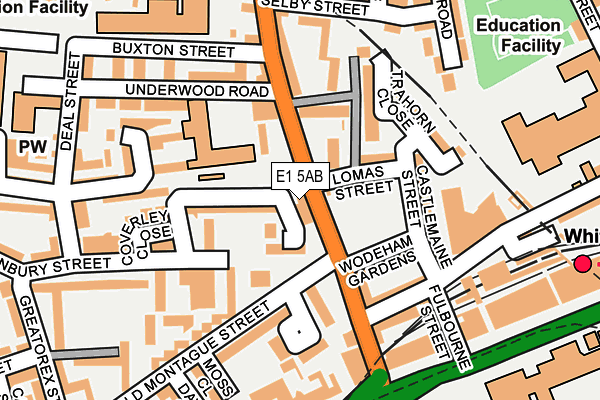 E1 5AB map - OS OpenMap – Local (Ordnance Survey)