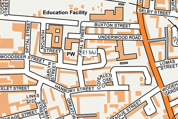 E1 5AJ map - OS OpenMap – Local (Ordnance Survey)