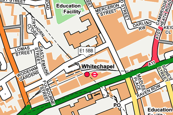 E1 5BB map - OS OpenMap – Local (Ordnance Survey)