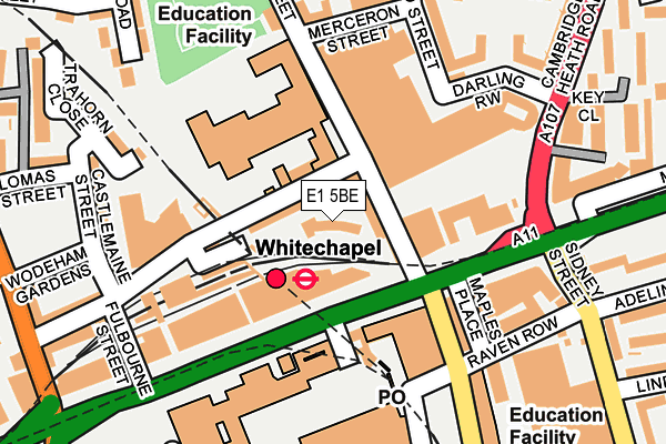 E1 5BE map - OS OpenMap – Local (Ordnance Survey)