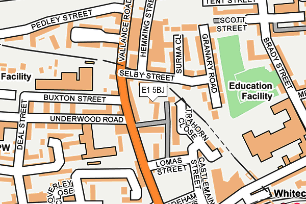 E1 5BJ map - OS OpenMap – Local (Ordnance Survey)