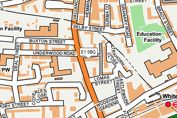 E1 5BQ map - OS OpenMap – Local (Ordnance Survey)