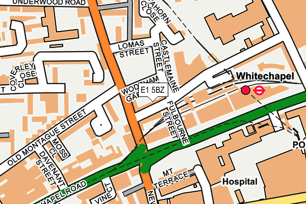 E1 5BZ map - OS OpenMap – Local (Ordnance Survey)