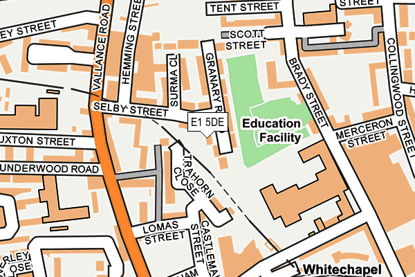 E1 5DE map - OS OpenMap – Local (Ordnance Survey)