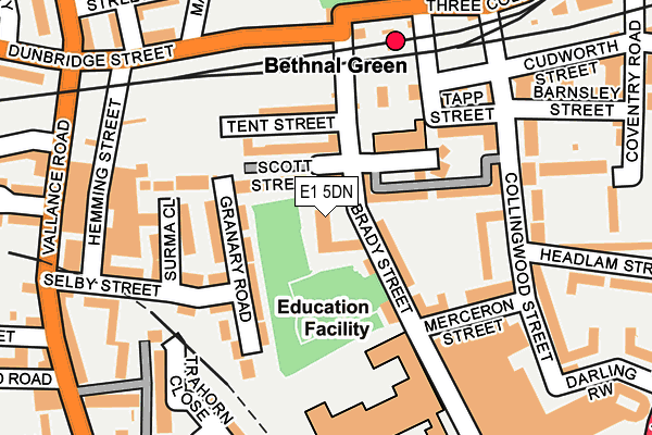 E1 5DN map - OS OpenMap – Local (Ordnance Survey)