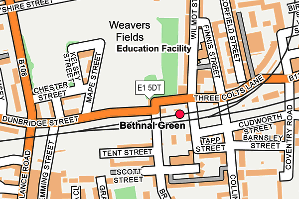 E1 5DT map - OS OpenMap – Local (Ordnance Survey)