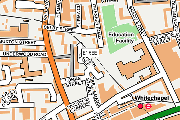 E1 5EE map - OS OpenMap – Local (Ordnance Survey)