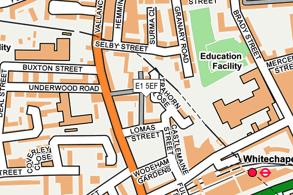 E1 5EF map - OS OpenMap – Local (Ordnance Survey)