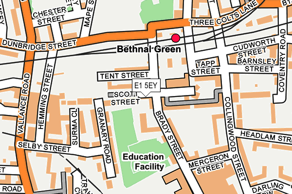 E1 5EY map - OS OpenMap – Local (Ordnance Survey)