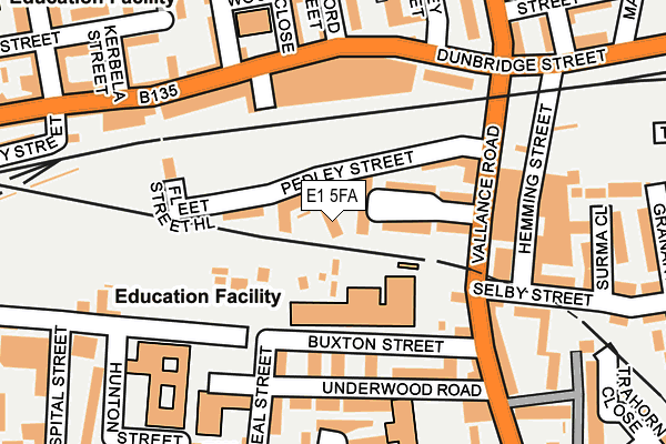 E1 5FA map - OS OpenMap – Local (Ordnance Survey)