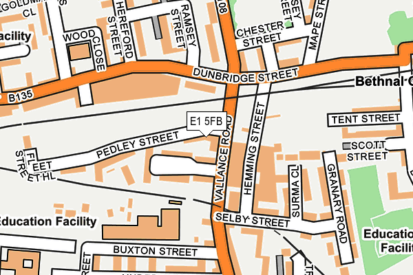 E1 5FB map - OS OpenMap – Local (Ordnance Survey)