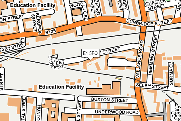 E1 5FQ map - OS OpenMap – Local (Ordnance Survey)