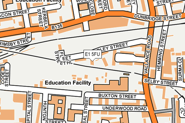 E1 5FU map - OS OpenMap – Local (Ordnance Survey)
