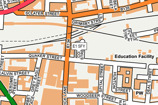 E1 5FY map - OS OpenMap – Local (Ordnance Survey)