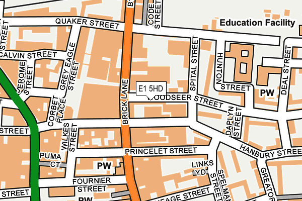 E1 5HD map - OS OpenMap – Local (Ordnance Survey)