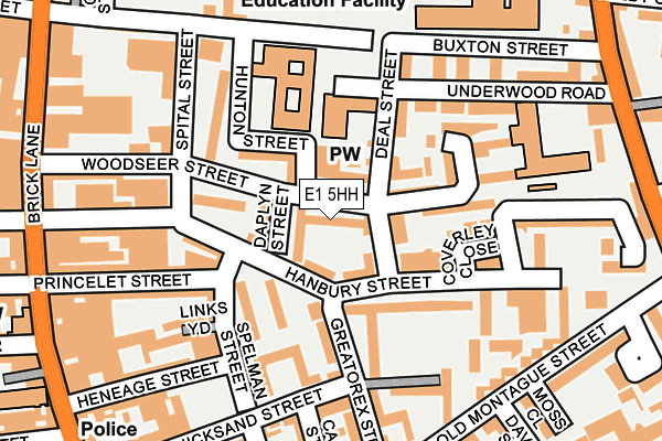 E1 5HH map - OS OpenMap – Local (Ordnance Survey)