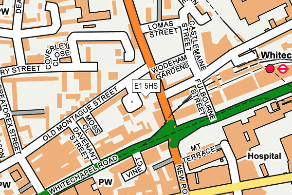 E1 5HS map - OS OpenMap – Local (Ordnance Survey)