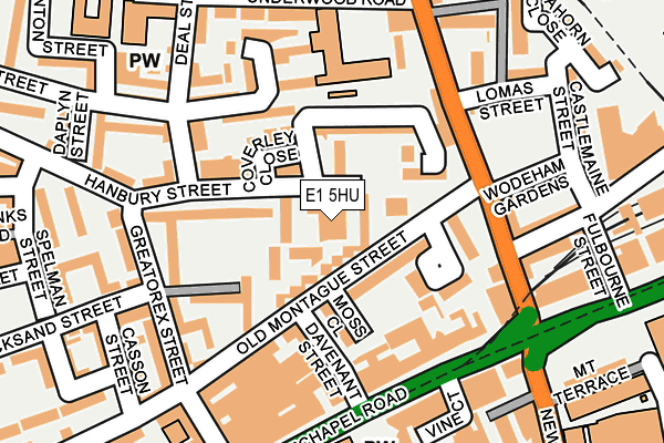 E1 5HU map - OS OpenMap – Local (Ordnance Survey)