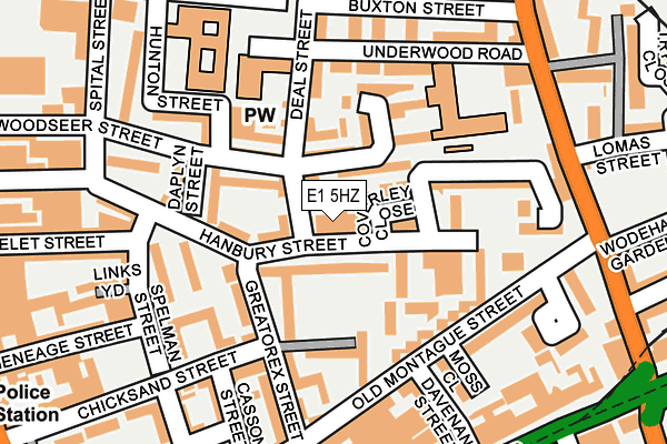 E1 5HZ map - OS OpenMap – Local (Ordnance Survey)