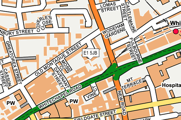 E1 5JB map - OS OpenMap – Local (Ordnance Survey)
