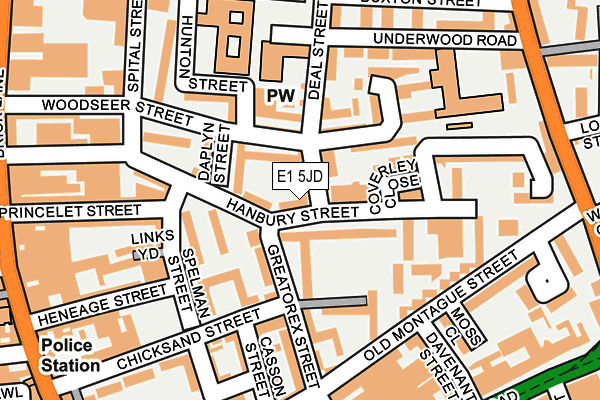 E1 5JD map - OS OpenMap – Local (Ordnance Survey)